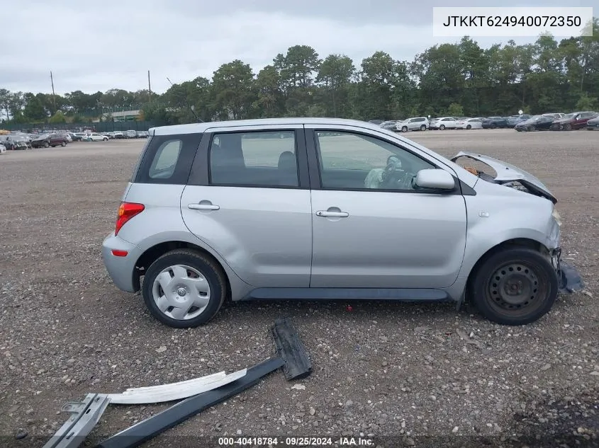 2004 Scion Xa VIN: JTKKT624940072350 Lot: 40418784