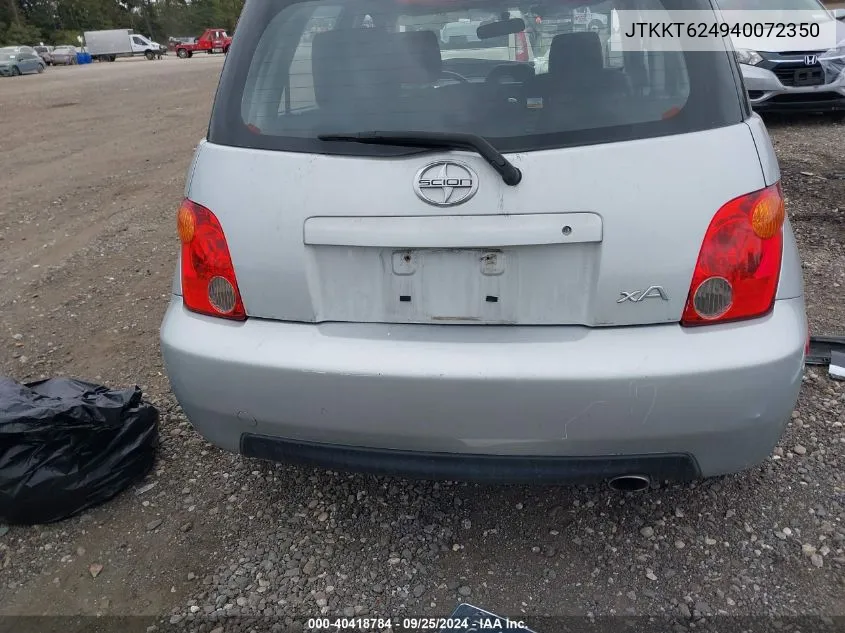 2004 Scion Xa VIN: JTKKT624940072350 Lot: 40418784