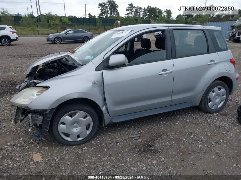 2004 Scion Xa VIN: JTKKT624940072350 Lot: 40418784