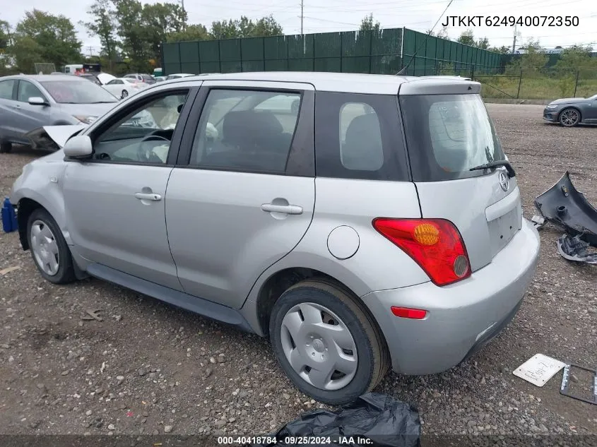 2004 Scion Xa VIN: JTKKT624940072350 Lot: 40418784