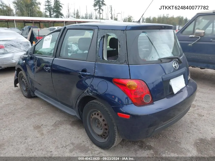 2004 Scion Xa VIN: JTKKT624840077782 Lot: 40423920