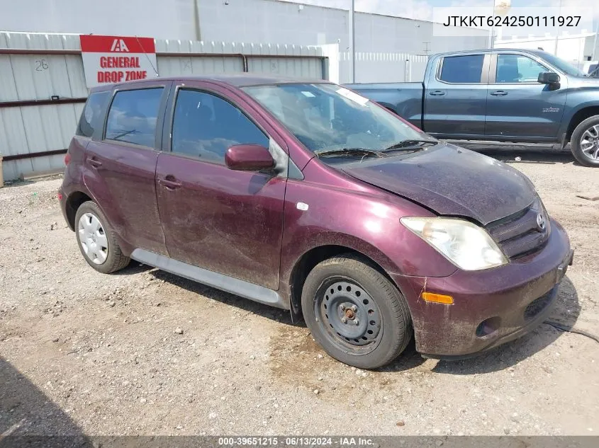 2005 Scion Xa VIN: JTKKT624250111927 Lot: 39651215