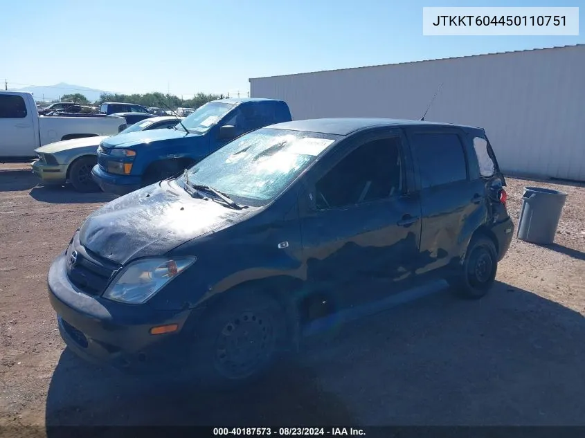 2005 Scion Xa VIN: JTKKT604450110751 Lot: 40187573