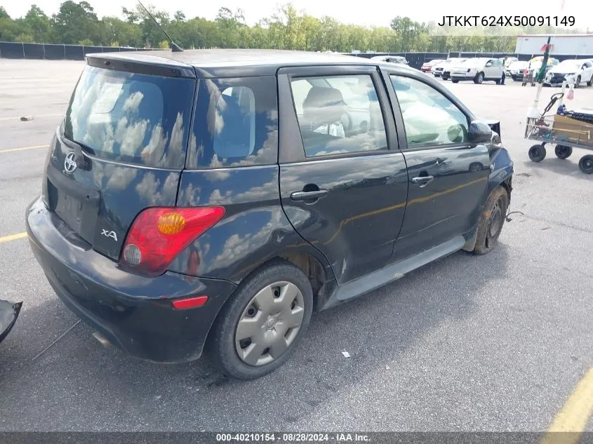 2005 Scion Xa VIN: JTKKT624X50091149 Lot: 40210154