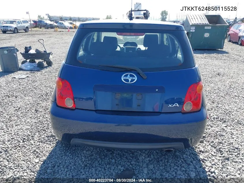 2005 Scion Xa VIN: JTKKT624850115528 Lot: 40223704