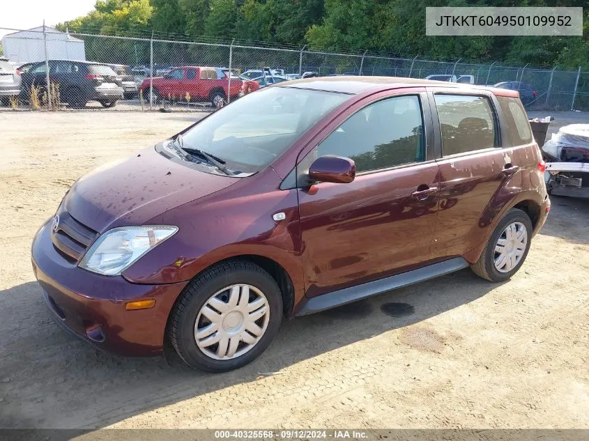 2005 Scion Xa VIN: JTKKT604950109952 Lot: 40325568