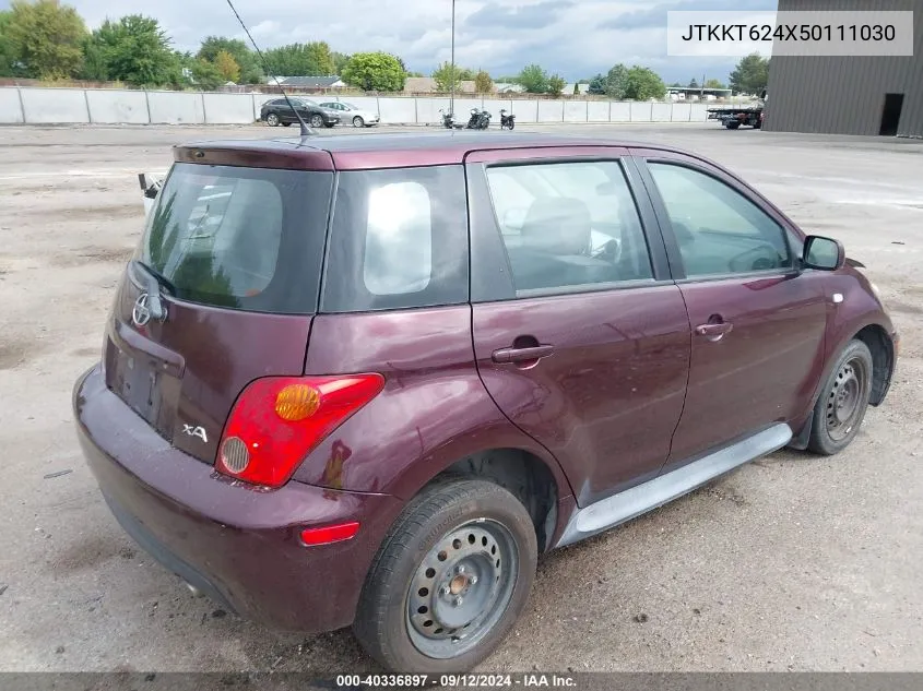 2005 Scion Xa VIN: JTKKT624X50111030 Lot: 40336897