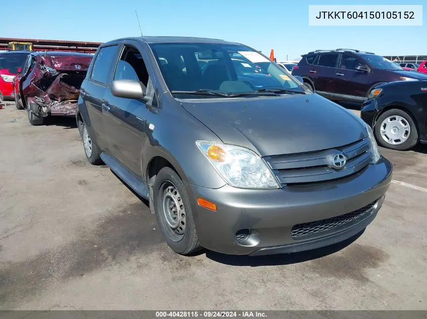 2005 Scion Xa VIN: JTKKT604150105152 Lot: 40428115