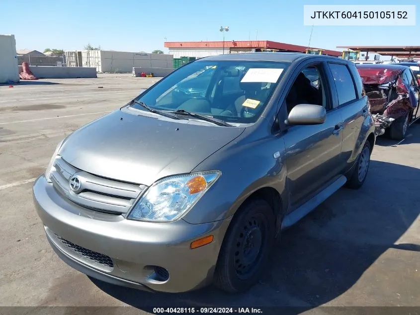 2005 Scion Xa VIN: JTKKT604150105152 Lot: 40428115