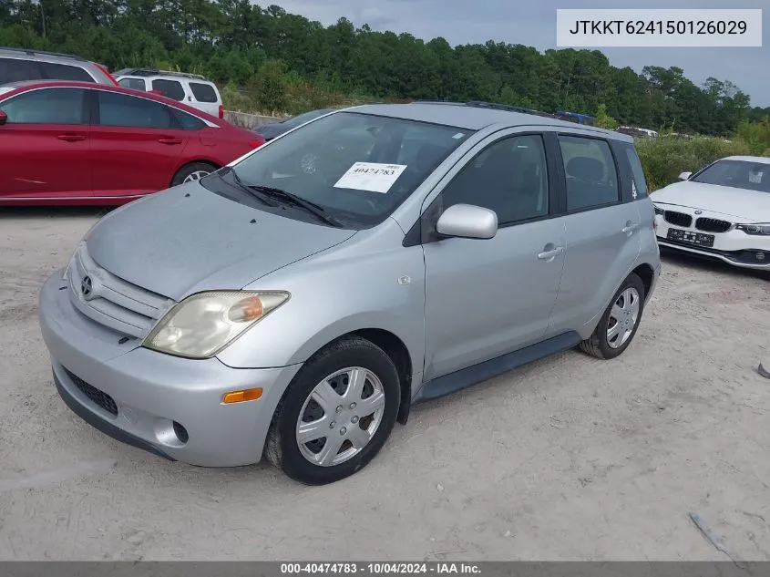 2005 Scion Xa VIN: JTKKT624150126029 Lot: 40474783