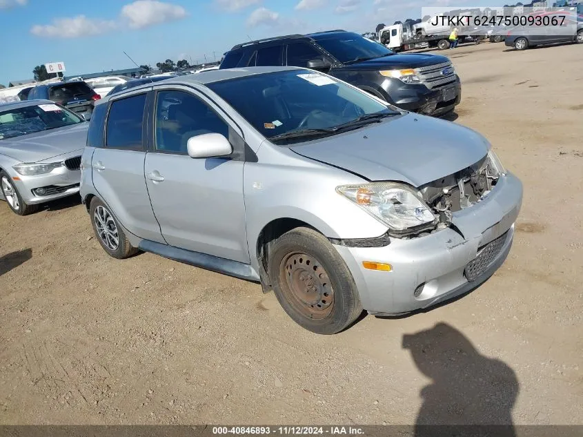 2005 Scion Xa VIN: JTKKT624750093067 Lot: 40846893