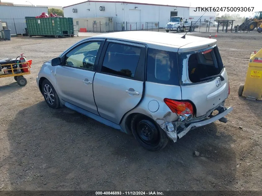 2005 Scion Xa VIN: JTKKT624750093067 Lot: 40846893