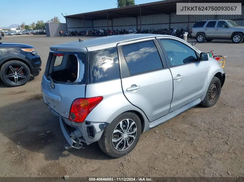 2005 Scion Xa VIN: JTKKT624750093067 Lot: 40846893