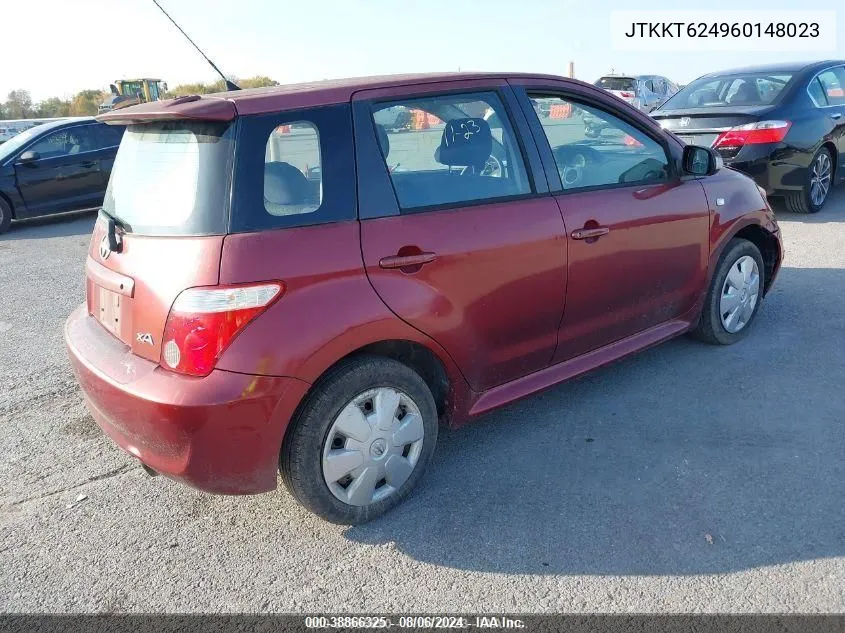 2006 Scion Xa VIN: JTKKT624960148023 Lot: 38866325