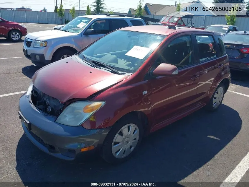 2006 Scion Xa VIN: JTKKT604265003105 Lot: 39832131