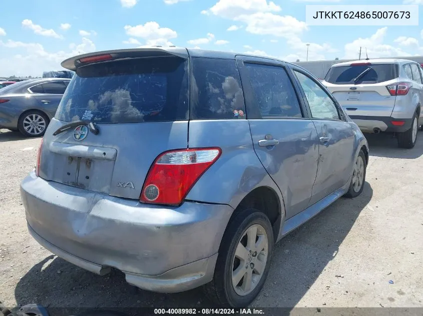 2006 Scion Xa VIN: JTKKT624865007673 Lot: 40089982