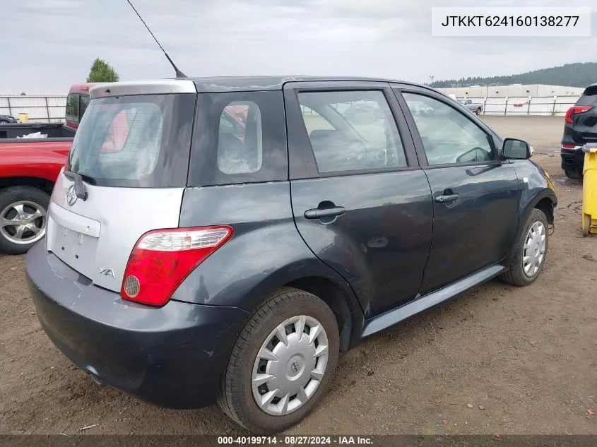 2006 Scion Xa VIN: JTKKT624160138277 Lot: 40199714