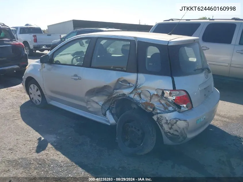 2006 Scion Xa VIN: JTKKT624460160998 Lot: 40235283