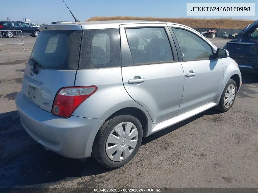 2006 Scion Xa VIN: JTKKT624460160998 Lot: 40235283