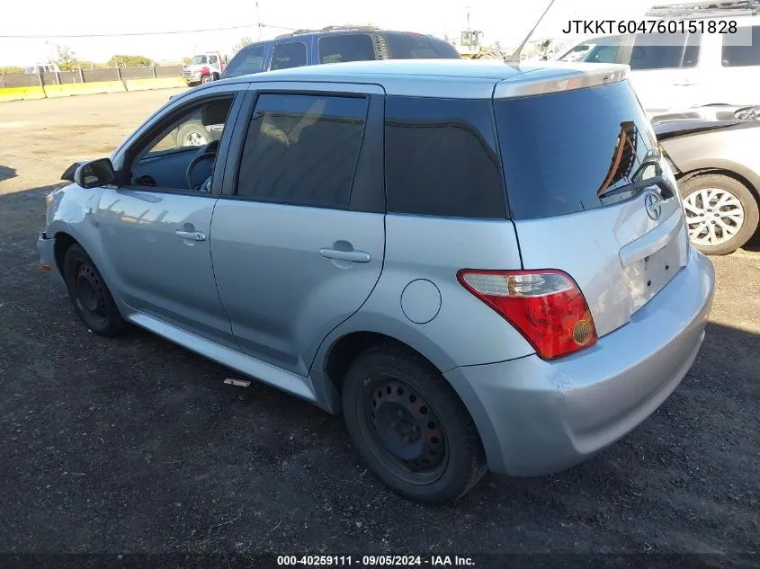 2006 Scion Xa VIN: JTKKT604760151828 Lot: 40259111