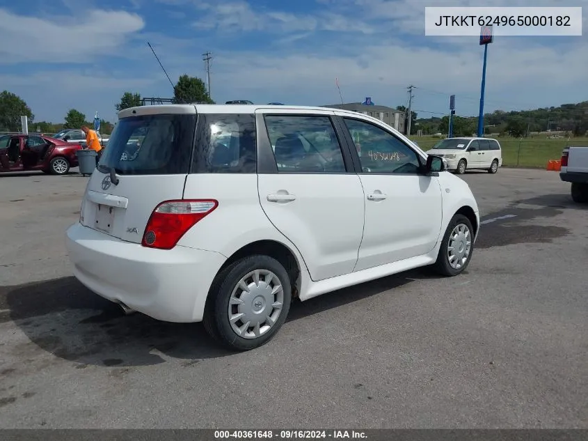 2006 Scion Xa VIN: JTKKT624965000182 Lot: 40361648