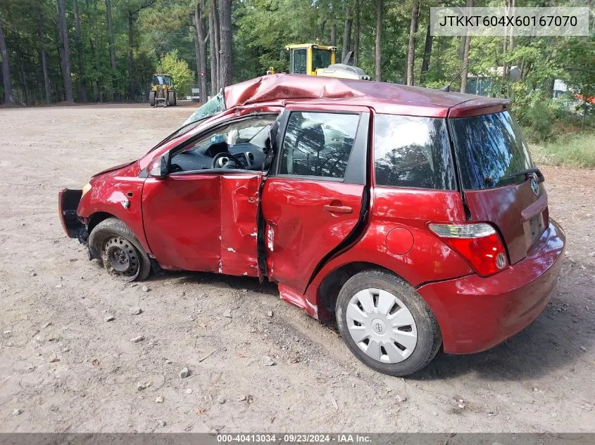 2006 Scion Xa VIN: JTKKT604X60167070 Lot: 40413034