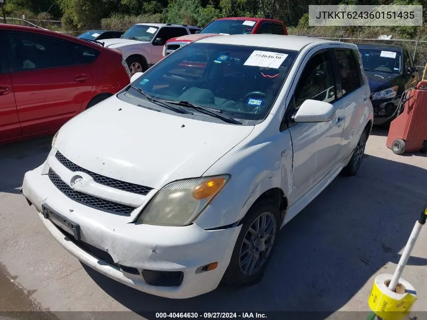 2006 Scion Xa VIN: JTKKT624360151435 Lot: 40464630