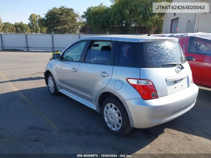 2006 Scion Xa VIN: JTKKT624265020063 Lot: 40489870