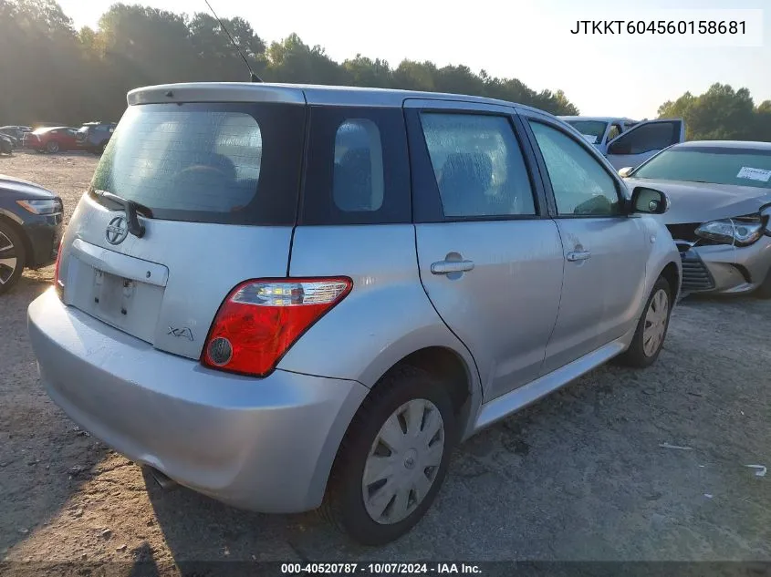 2006 Scion Xa VIN: JTKKT604560158681 Lot: 40520787