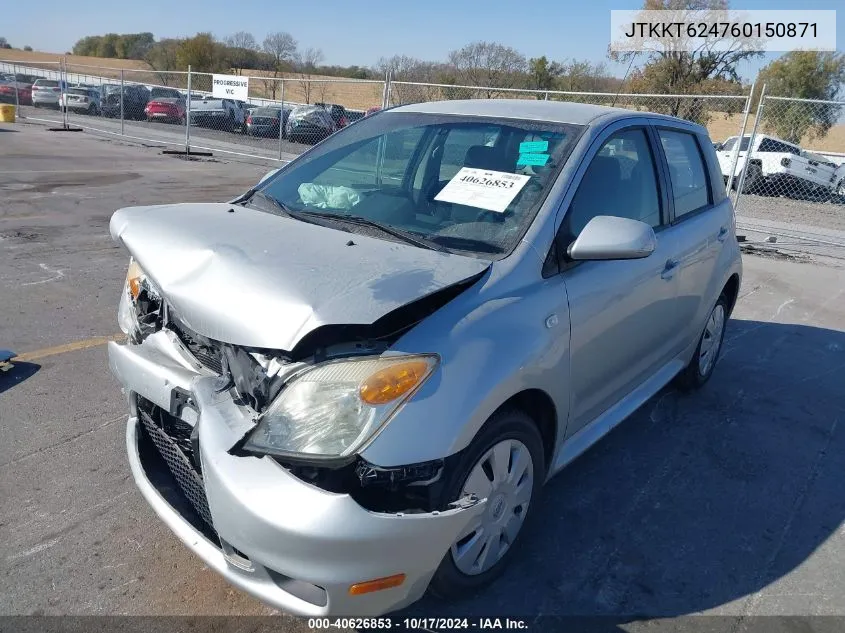 2006 Scion Xa VIN: JTKKT624760150871 Lot: 40626853