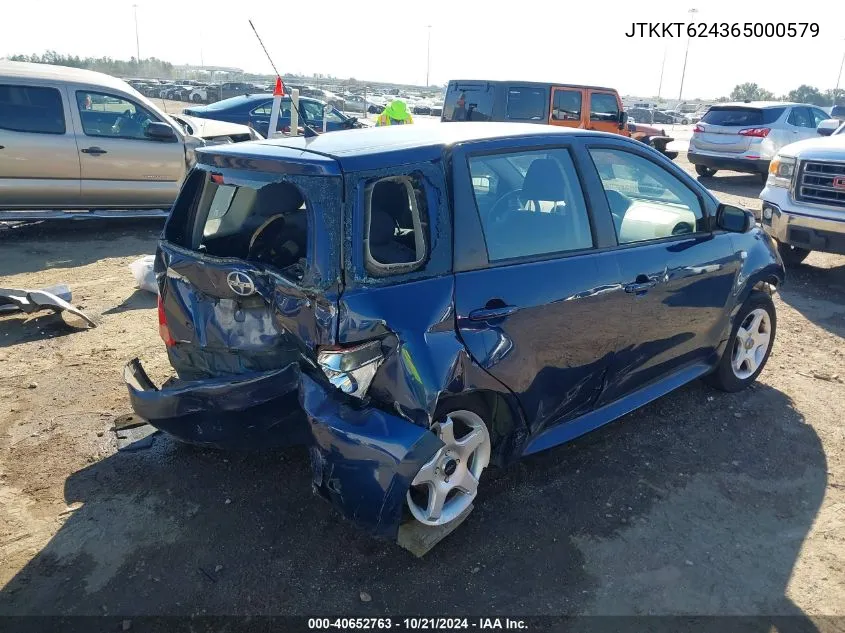 2006 Scion Xa VIN: JTKKT624365000579 Lot: 40652763