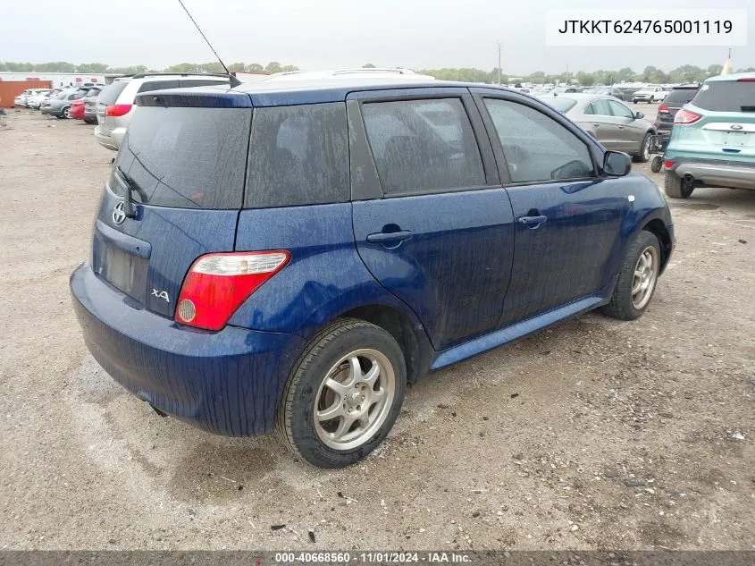 2006 Scion Xa VIN: JTKKT624765001119 Lot: 40668560