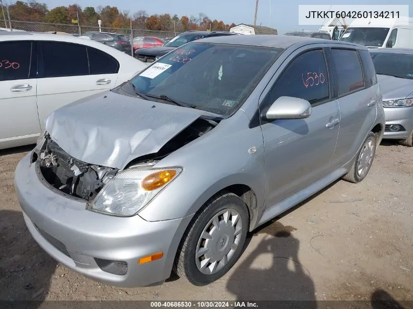 2006 Scion Xa VIN: JTKKT604260134211 Lot: 40686530