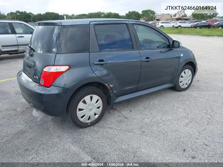 2006 Scion Xa VIN: JTKKT624660164924 Lot: 40803924