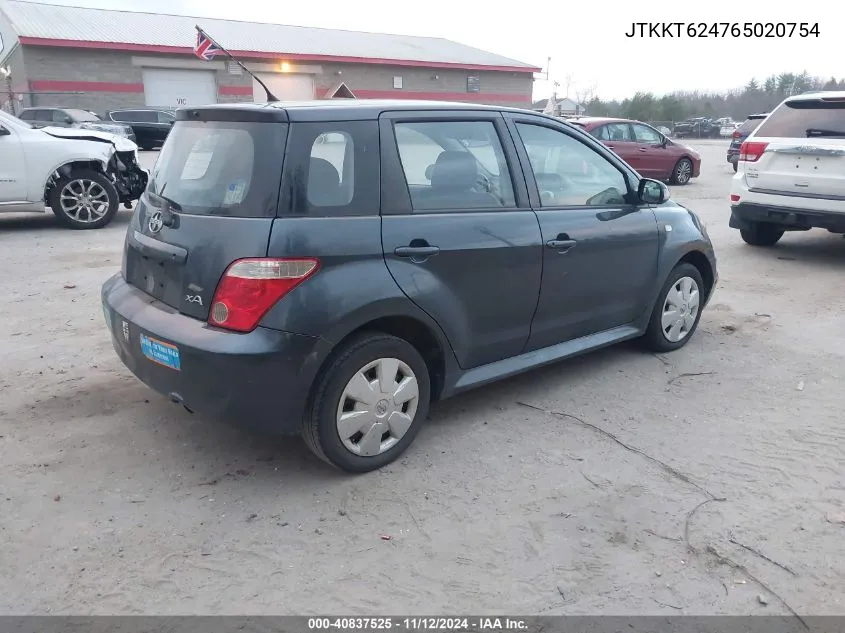 2006 Scion Xa VIN: JTKKT624765020754 Lot: 40837525