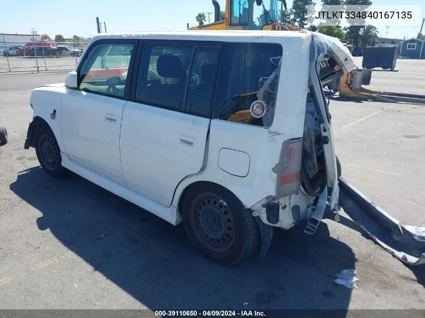 2004 Scion Xb VIN: JTLKT334840167135 Lot: 39110650