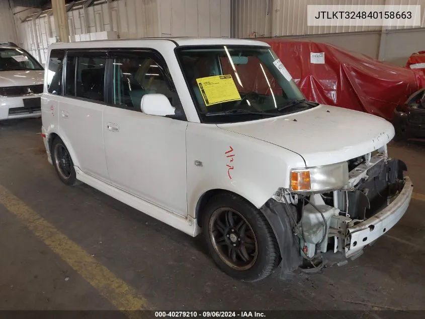 2004 Scion Xb VIN: JTLKT324840158663 Lot: 40279210