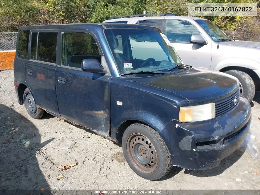 2004 Scion Xb VIN: JTLKT324340167822 Lot: 40568851