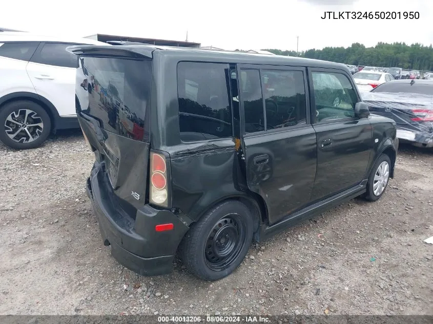 2005 Scion Xb VIN: JTLKT324650201950 Lot: 40013206