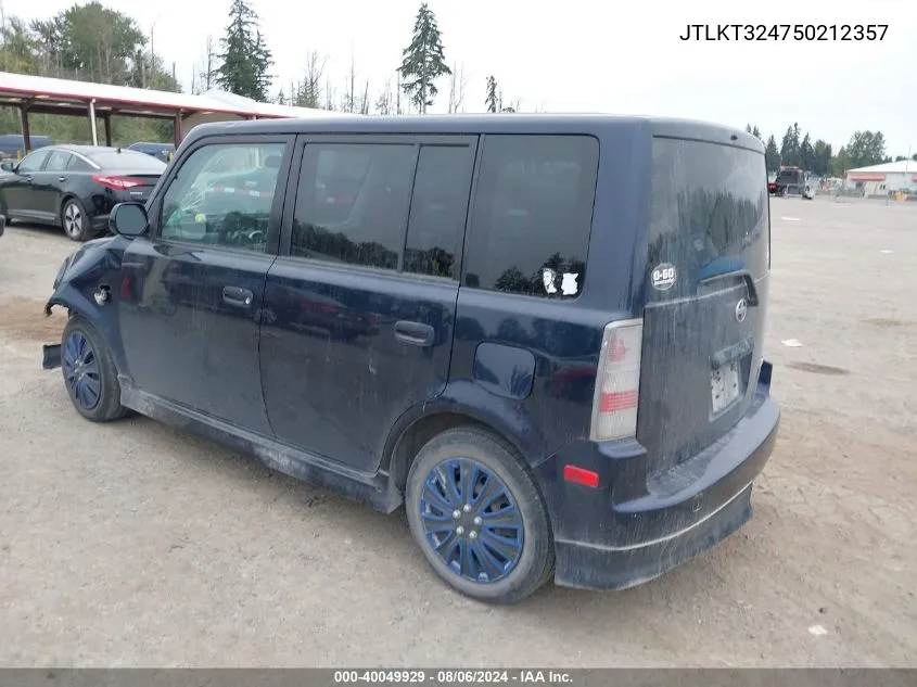 2005 Scion Xb VIN: JTLKT324750212357 Lot: 40049929