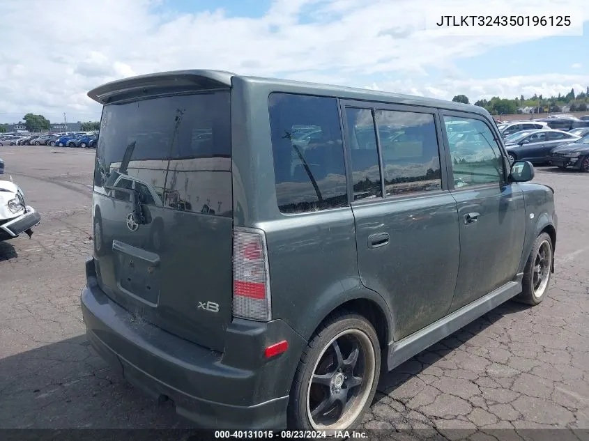 2005 Scion Xb VIN: JTLKT324350196125 Lot: 40131015