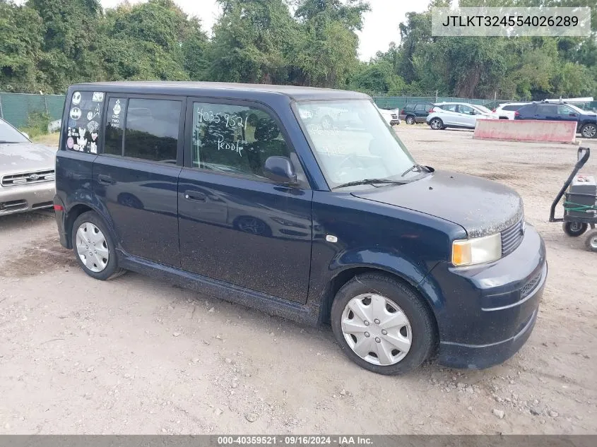 2005 Scion Xb Xb VIN: JTLKT324554026289 Lot: 40359521