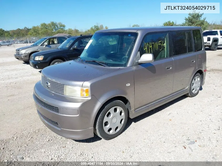 2005 Scion Xb Xb VIN: JTLKT324054029715 Lot: 40471154