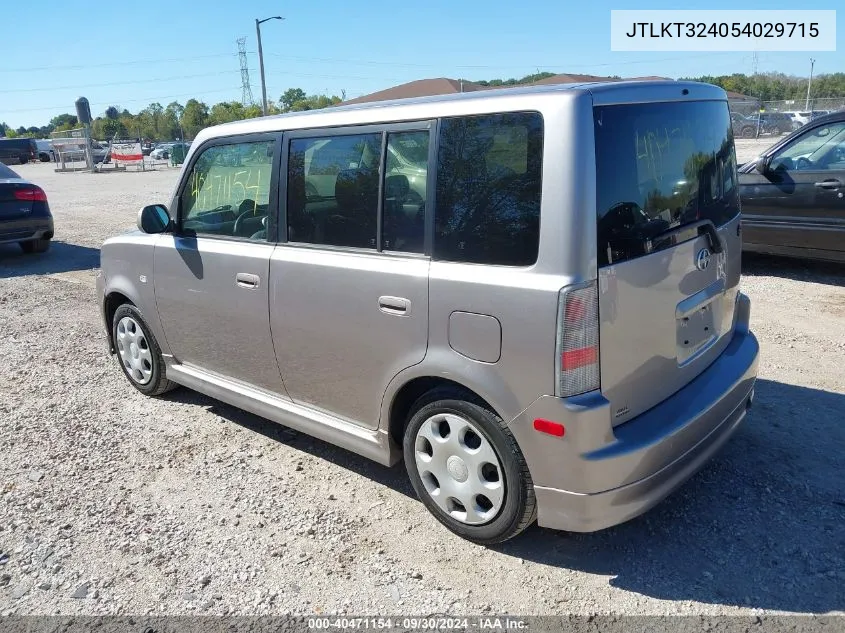 2005 Scion Xb Xb VIN: JTLKT324054029715 Lot: 40471154