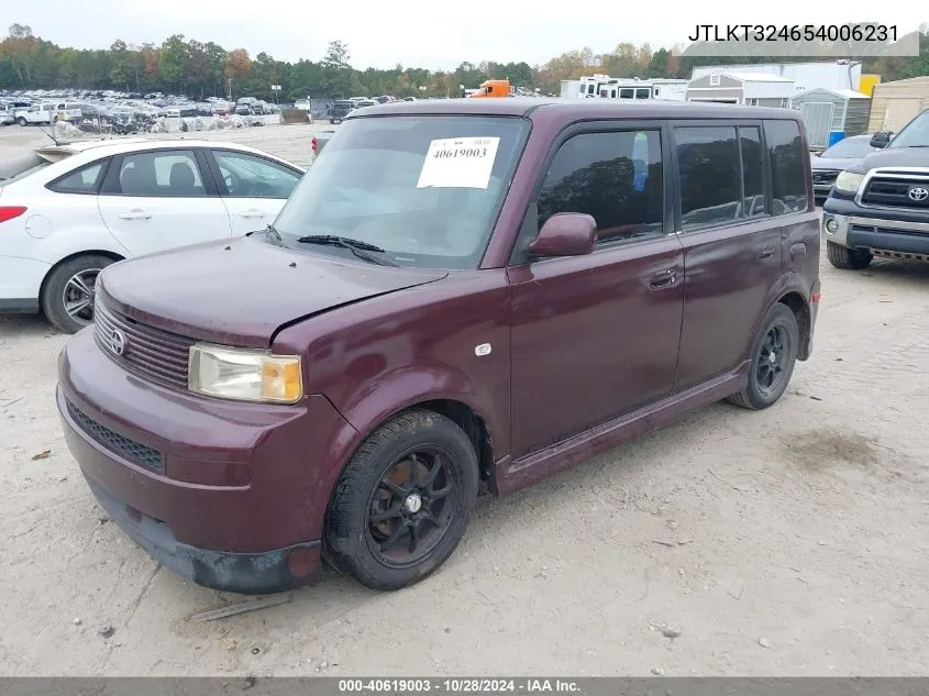 2005 Scion Xb VIN: JTLKT324654006231 Lot: 40619003