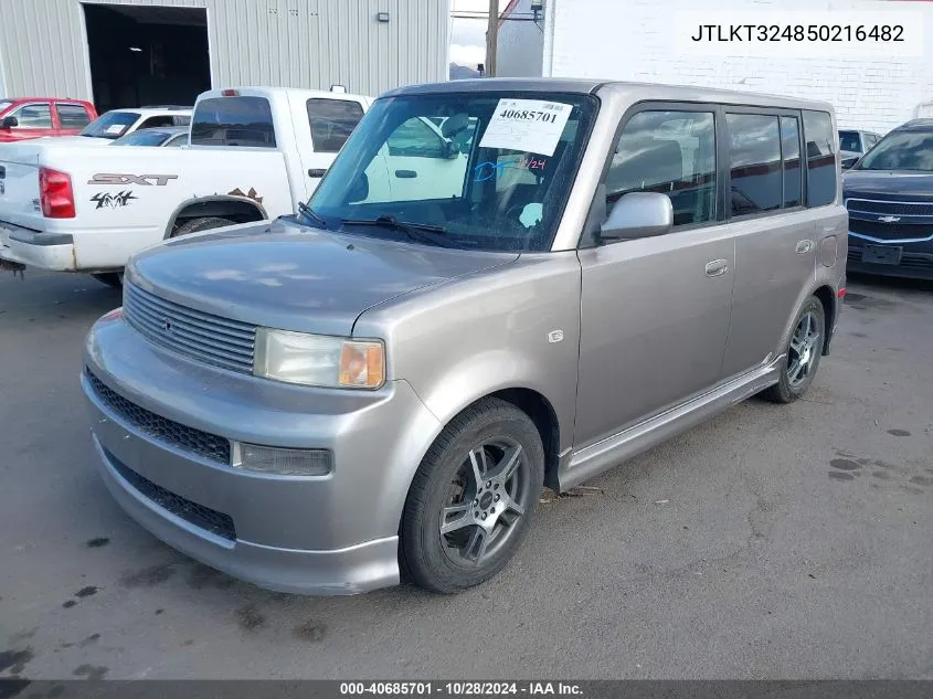 2005 Scion Xb VIN: JTLKT324850216482 Lot: 40685701