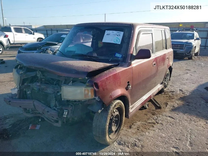 2005 Scion Xb VIN: JTLKT324X50188281 Lot: 40718745