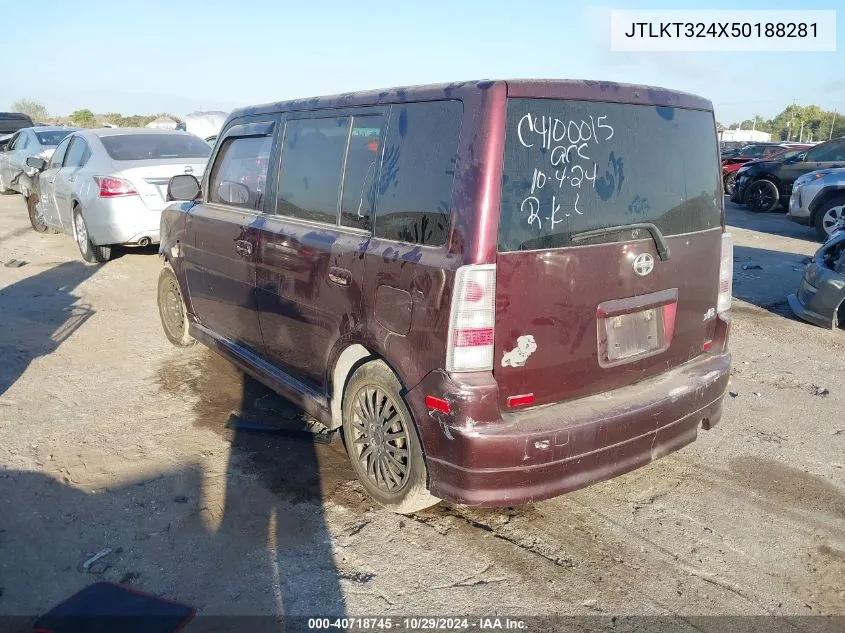 2005 Scion Xb VIN: JTLKT324X50188281 Lot: 40718745