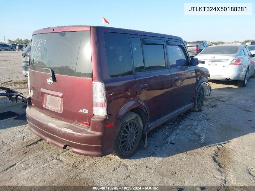 2005 Scion Xb VIN: JTLKT324X50188281 Lot: 40718745