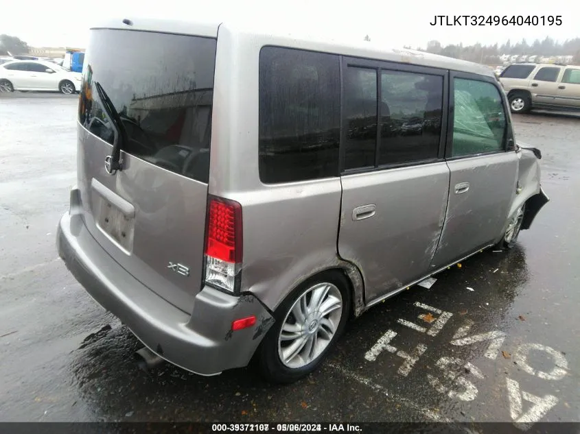 JTLKT324964040195 2006 Scion Xb